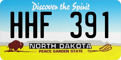 ND license plate HHF391