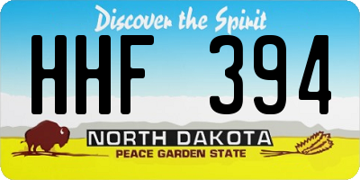 ND license plate HHF394
