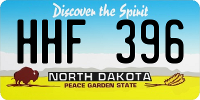 ND license plate HHF396