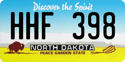 ND license plate HHF398