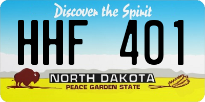 ND license plate HHF401