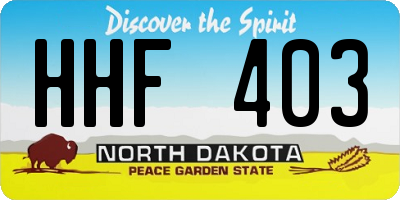 ND license plate HHF403