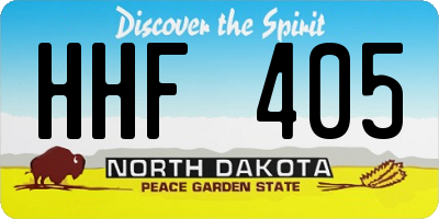 ND license plate HHF405