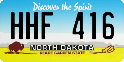 ND license plate HHF416