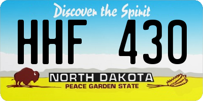 ND license plate HHF430