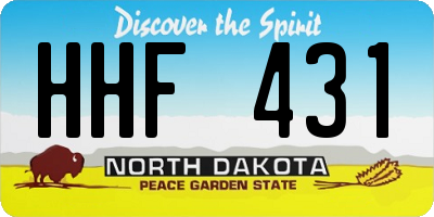 ND license plate HHF431