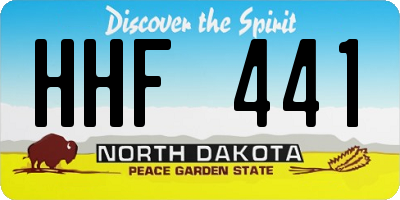 ND license plate HHF441