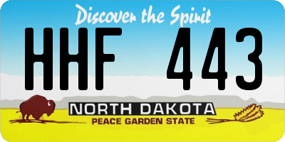 ND license plate HHF443