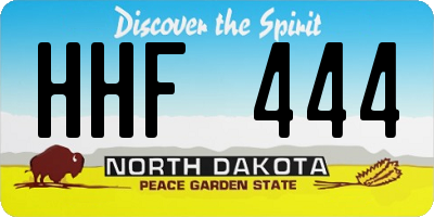 ND license plate HHF444