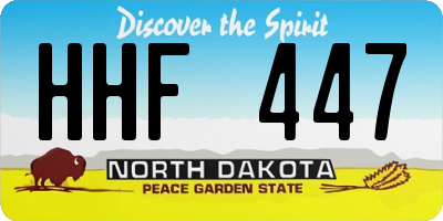 ND license plate HHF447