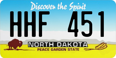 ND license plate HHF451