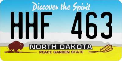 ND license plate HHF463