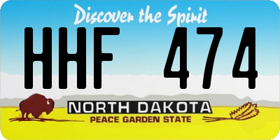 ND license plate HHF474