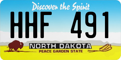 ND license plate HHF491