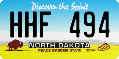 ND license plate HHF494