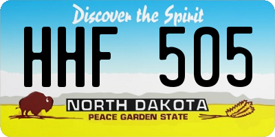 ND license plate HHF505
