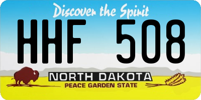 ND license plate HHF508
