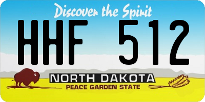 ND license plate HHF512