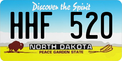 ND license plate HHF520