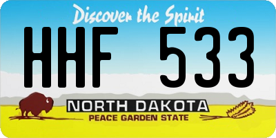 ND license plate HHF533