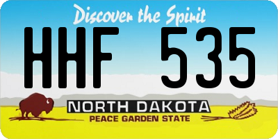 ND license plate HHF535