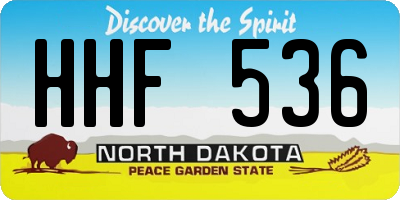 ND license plate HHF536