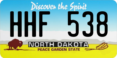 ND license plate HHF538
