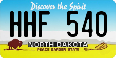 ND license plate HHF540