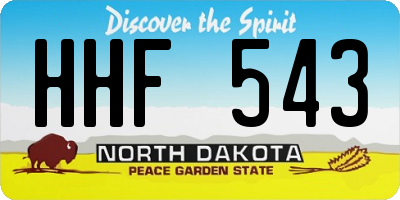 ND license plate HHF543