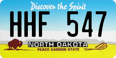 ND license plate HHF547