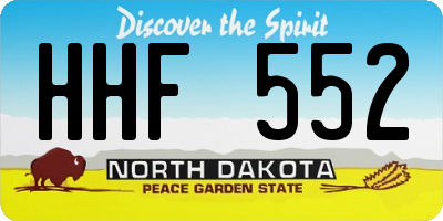 ND license plate HHF552