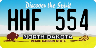ND license plate HHF554