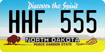 ND license plate HHF555
