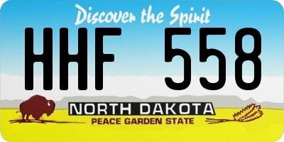 ND license plate HHF558