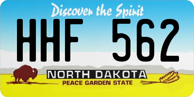 ND license plate HHF562