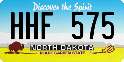 ND license plate HHF575