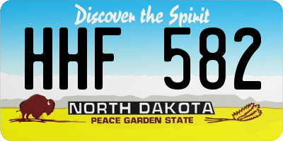 ND license plate HHF582