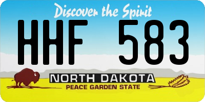 ND license plate HHF583