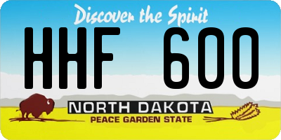 ND license plate HHF600