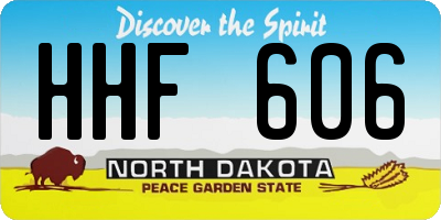 ND license plate HHF606