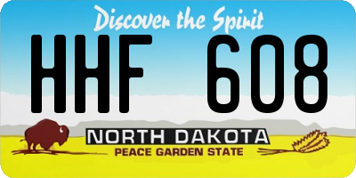 ND license plate HHF608