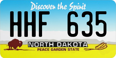ND license plate HHF635