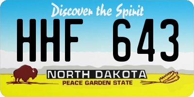 ND license plate HHF643