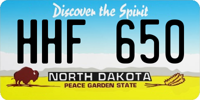 ND license plate HHF650