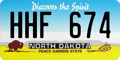 ND license plate HHF674