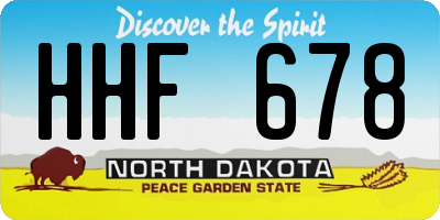 ND license plate HHF678