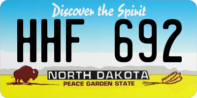 ND license plate HHF692