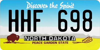 ND license plate HHF698