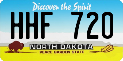 ND license plate HHF720