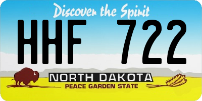 ND license plate HHF722